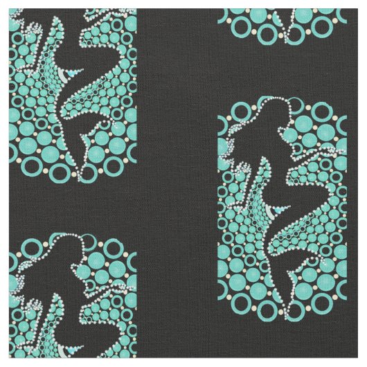 Mermaid Silhouette in Bubbles Thunder_Cove  Stof (Close Up)