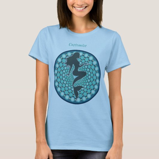 Mermaid Silhouette in Bubbles Thunder_Cove T-Shir T-shirt (Voorkant)