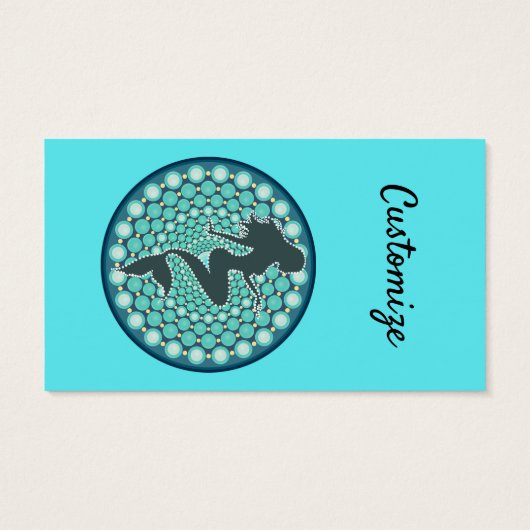 Mermaid Silhouette in Bubbles Thunder_Cove Visitekaartje (Achterkant)