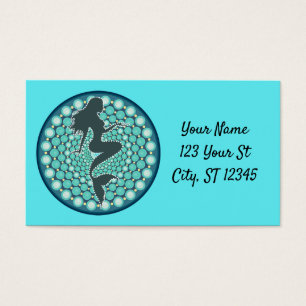 Mermaid Silhouette in Bubbles Thunder_Cove Visitekaartje