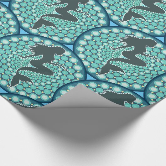 Mermaid Silhouette in Bubbles Thunder_Cove Wrappin Cadeaupapier (Hoek)