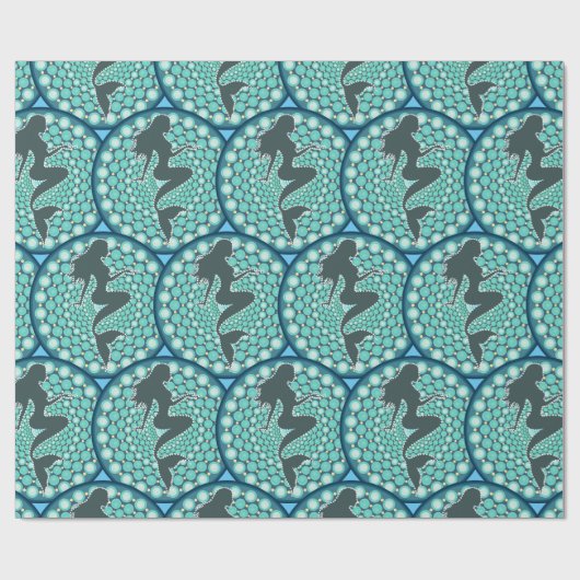 Mermaid Silhouette in Bubbles Thunder_Cove Wrappin Cadeaupapier (Vlak)