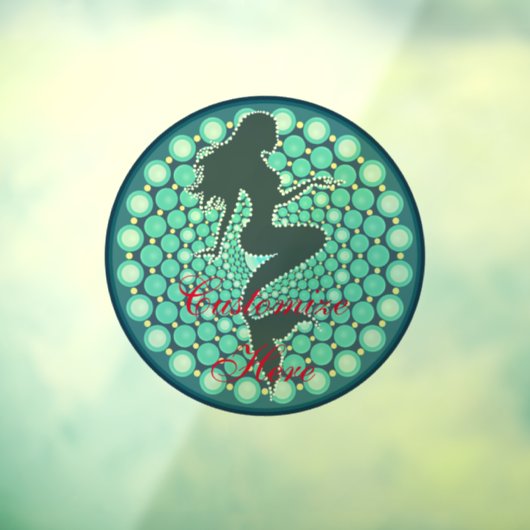 Mermaid Silhouette in Bubles Thunder_Cove Window Raamsticker (Vel 3)