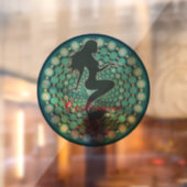Mermaid Silhouette in Bubles Thunder_Cove Window Raamsticker (Vel 2)