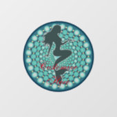 Mermaid Silhouette in Bubles Thunder_Cove Window Raamsticker (Vel)