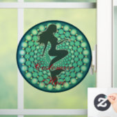 Mermaid Silhouette in Bubles Thunder_Cove Window Raamsticker (Huis)