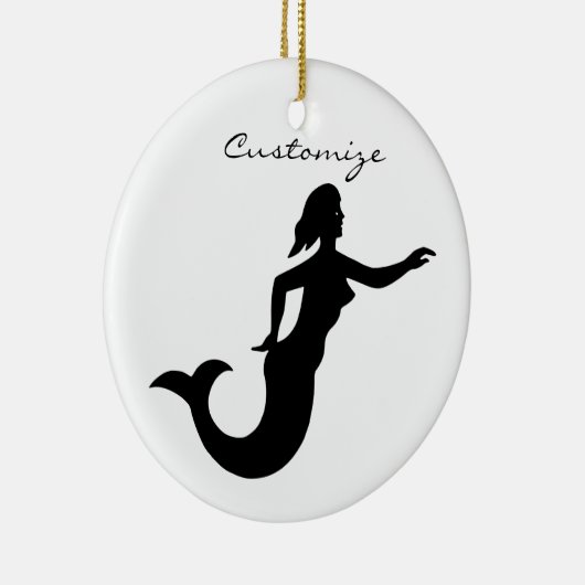 Mermaid Silhouette Thunder_Cove Keramisch Ornament (Rechts)