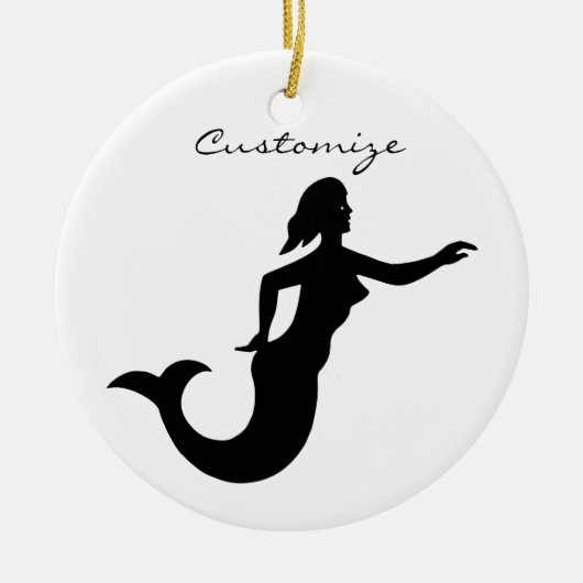 Mermaid Silhouette Thunder_Cove Keramisch Ornament (Voorkant)