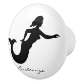 Mermaid Silhouette Thunder_Cove Keramische Knop (Rechts)
