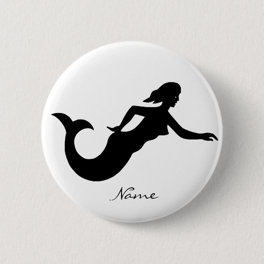 Mermaid Silhouette Thunder_Cove Ronde Button 5,7 Cm (Voorkant)