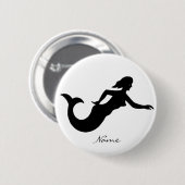 Mermaid Silhouette Thunder_Cove Ronde Button 5,7 Cm (Voorkant /achterkant)
