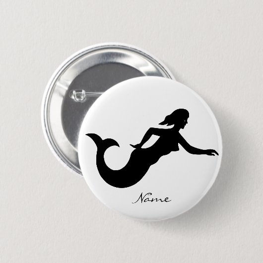 Mermaid Silhouette Thunder_Cove Ronde Button 5,7 Cm (Voorkant /achterkant)