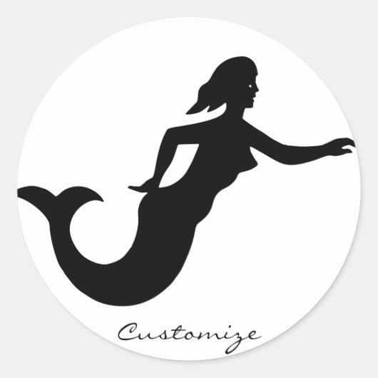 Mermaid Silhouette Thunder_Cove Ronde Sticker (Voorkant)
