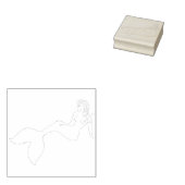 Mermaid Silouette Rubberstempel (Gestempeld)
