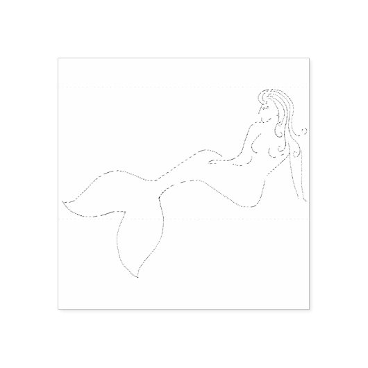 Mermaid Silouette Rubberstempel (Afrduk)