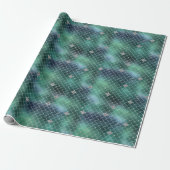 Mermaid Silver Blauwgroen Ocean Glitz Cadeaupapier (Uitgerold)