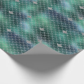 Mermaid Silver Blauwgroen Ocean Glitz Cadeaupapier (Hoek)