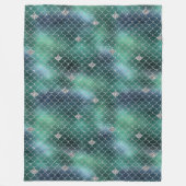 Mermaid Silver Blauwgroen Ocean Glitz Fleece Deken (Voorkant)