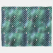 Mermaid Silver Blauwgroen Ocean Glitz Fleece Deken (Voorkant (Horizontaal))