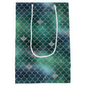 Mermaid Silver Blauwgroen Ocean Glitz Medium Cadeauzakje (Achterkant)