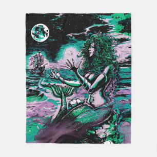 Mermaid Siren Atlantis Pearl Fleece Deken
