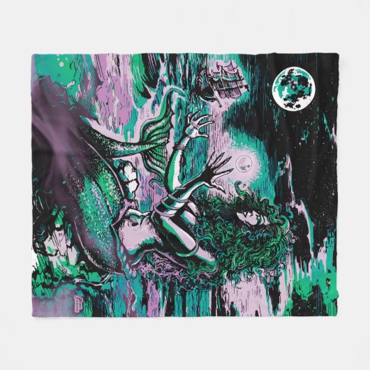 Mermaid Siren Atlantis Pearl Fleece Deken (Voorkant (Horizontaal))