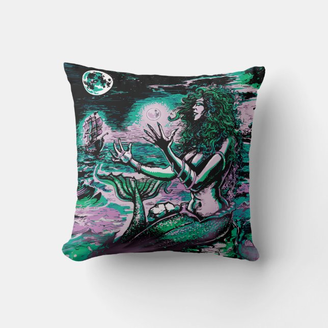 Mermaid Siren Atlantis Pearl Kussen (Voorkant)