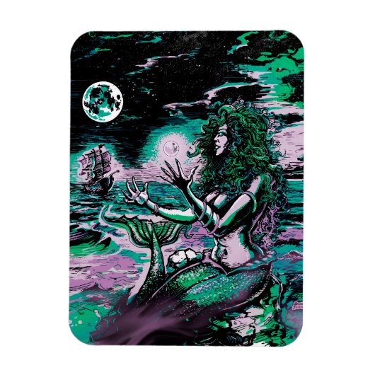 Mermaid Siren Atlantis Pearl Magneet (Verticaal)