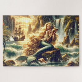 Mermaid Siren Pirate Ship Scene Nautical Decor Legpuzzel