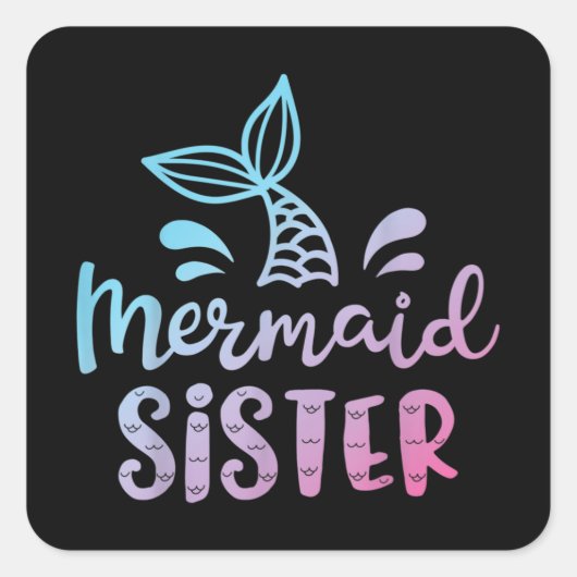 Mermaid Sister Vierkante Sticker (Voorkant)