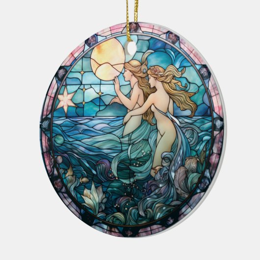 Mermaid Sisters Keramisch Ornament (Links)