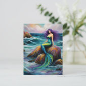 Mermaid Sitting on a Rock Briefkaart (Staand voorkant)