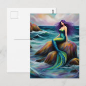 Mermaid Sitting on a Rock Briefkaart (Voorkant / Achterkant)