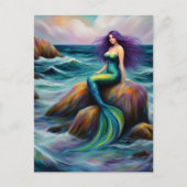 Mermaid Sitting on a Rock Briefkaart (Voorkant)