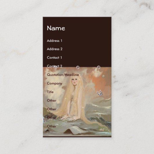 Mermaid Sjabloon Visitekaartje (Voorkant)