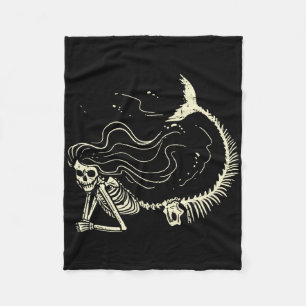 Mermaid Skeleton Halloween Costume Women Girls Fleece Deken