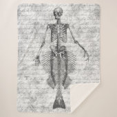 Mermaid Skeleton White BG Sherpa Deken (Voorkant)