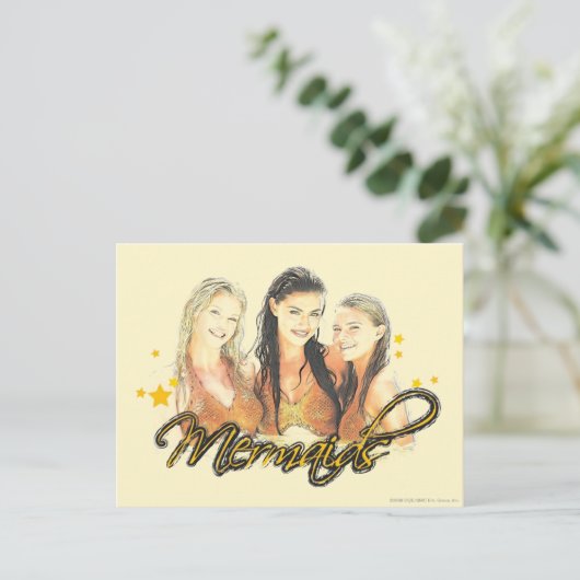 Mermaid Sketch Briefkaart (Staand voorkant)