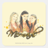 Mermaid Sketch Vierkante Sticker (Voorkant)
