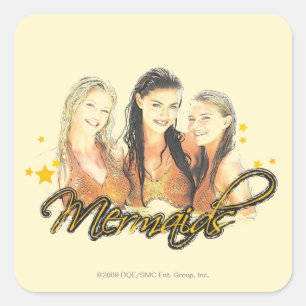 Mermaid Sketch Vierkante Sticker
