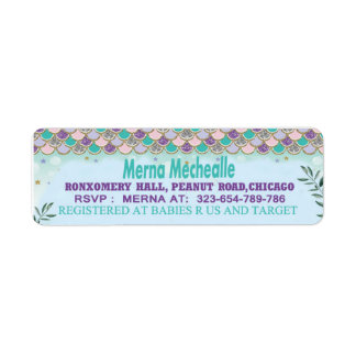 mermaid skin baby shower return address able etiket