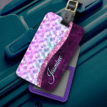 Mermaid skin roink Silver Glitter monogram Bagagelabel<br><div class="desc">kic en elegant girale huidschil met een aantrekkelijke faux glitter in roze paarse zilverkleurige vormgeving voor trendbarende en kunstliefhebbende heuptrendsetter. Dit stijlvolle, stijlvolle design is geweldig voor meisjes die genieten van klare, dunne design. Show van uw persoonlijke stijl, stijlvol, stijlvol, stijlvol en stijlvol met een uniek ontwerp op uw bagagelabels...</div>