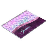 Mermaid skin roink Silver Glitter monogram Notitieboek (Linkerzijde)