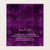 Mermaid skin roink Silver Glitter monogram Visitekaartje (Binnenkant ongevouwen)