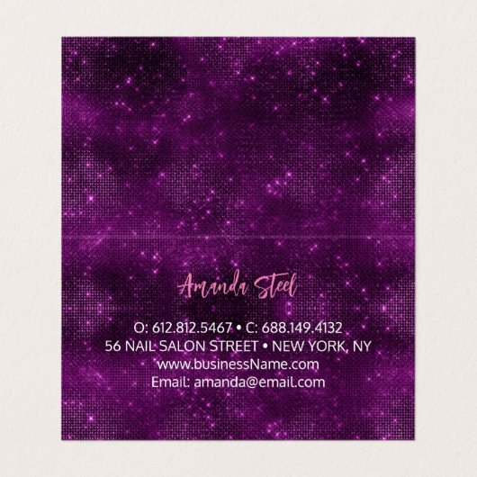 Mermaid skin roink Silver Glitter monogram Visitekaartje (Binnenkant ongevouwen)