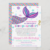 Mermaid Sleep-under-uitnodiging, Mermaid Invitatio Kaart (Voorkant / Achterkant)