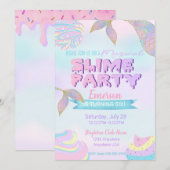 Mermaid slime Invitation, Slime Party nodig Kaart (Voorkant / Achterkant)