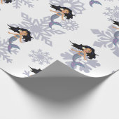 Mermaid Snowflake, kerstzilver Cadeaupapier (Hoek)