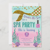 Mermaid Spa Birthday Uitnodiging (Voorkant)