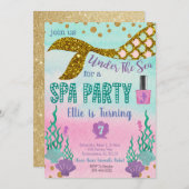 Mermaid Spa Birthday Uitnodiging (Voorkant / Achterkant)